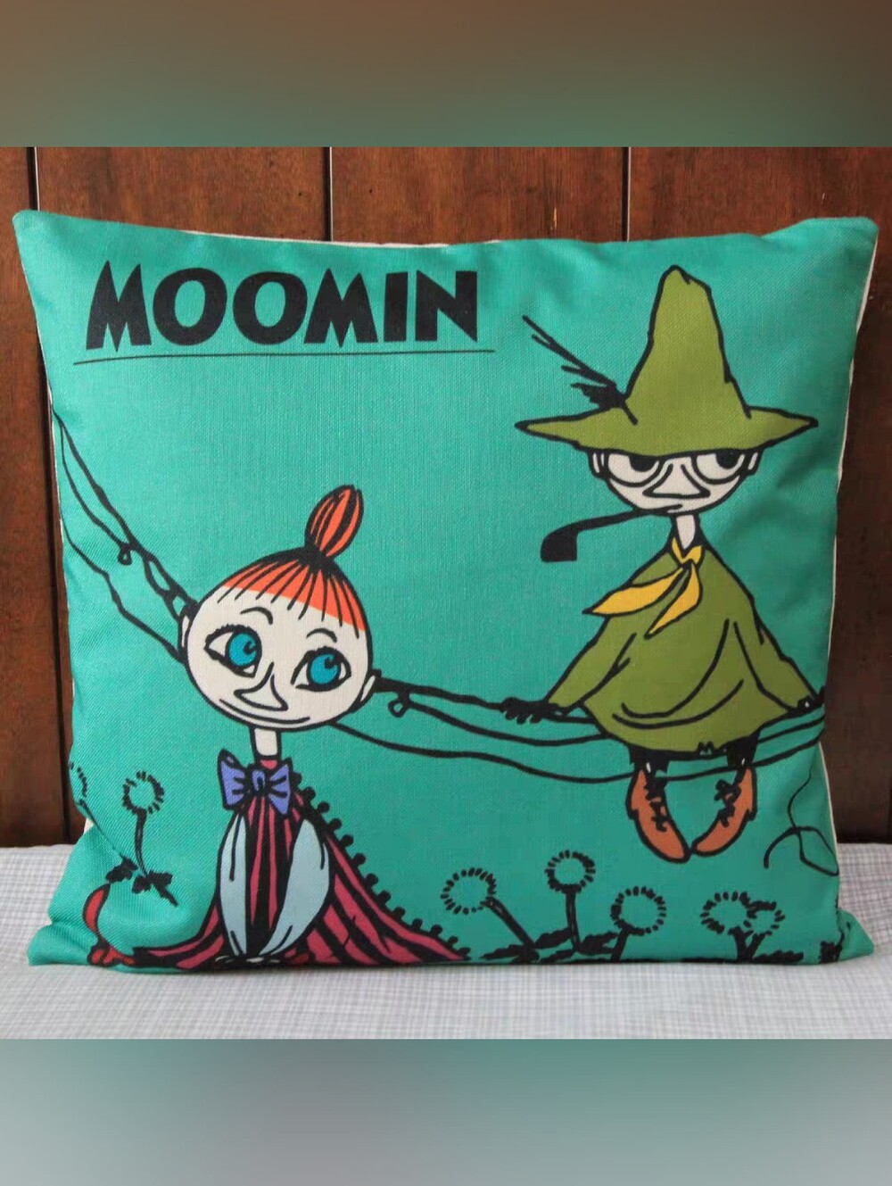 Snufkin Mymble Cushion Cover 45x45cm Linen Blend New NWOT Without Tag Moomin